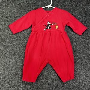 Vintage Y2K ACME Baby Looney Tunes Embroidered bubble Romper Outfit 12 Months